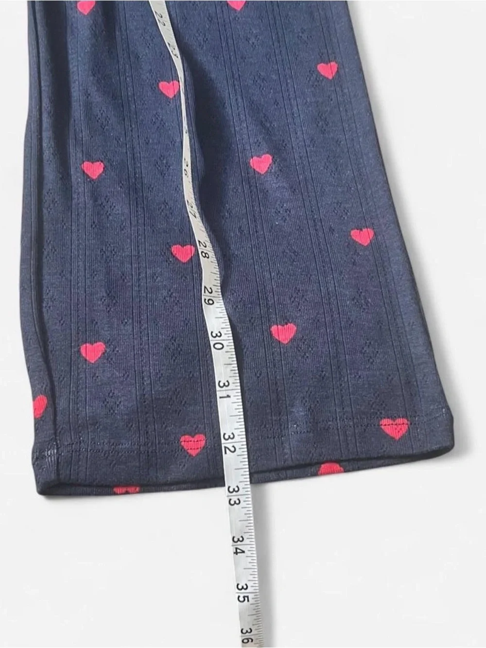 GAP Navy Pajama Set with Pink Heart Print